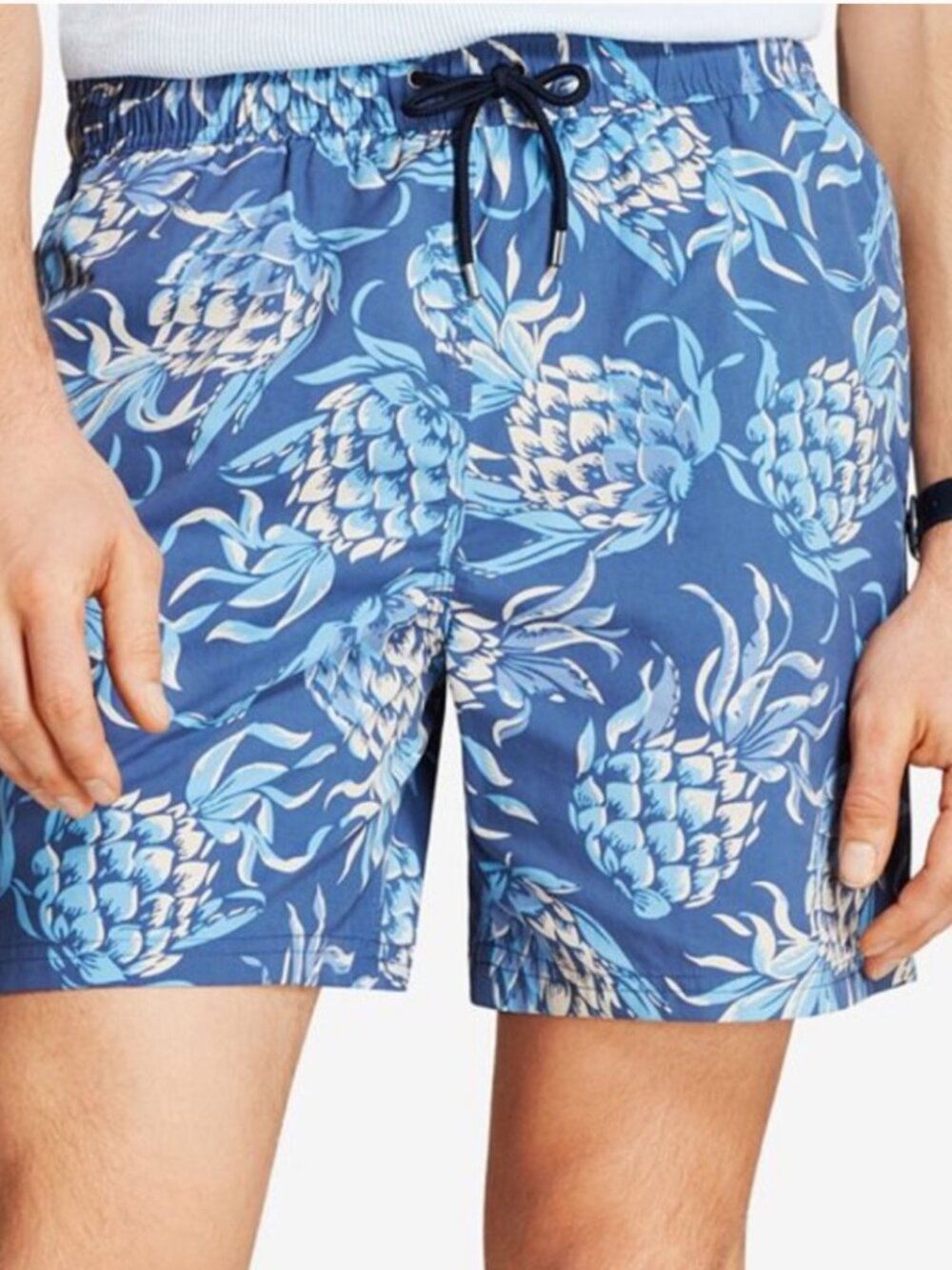 ⭐ Brooks Brothers Blue Pineapple Print Swim Trunks Size Small